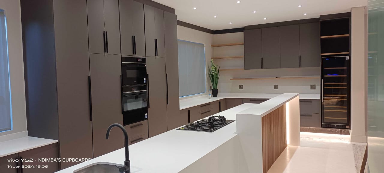 Grey and wood kitchen