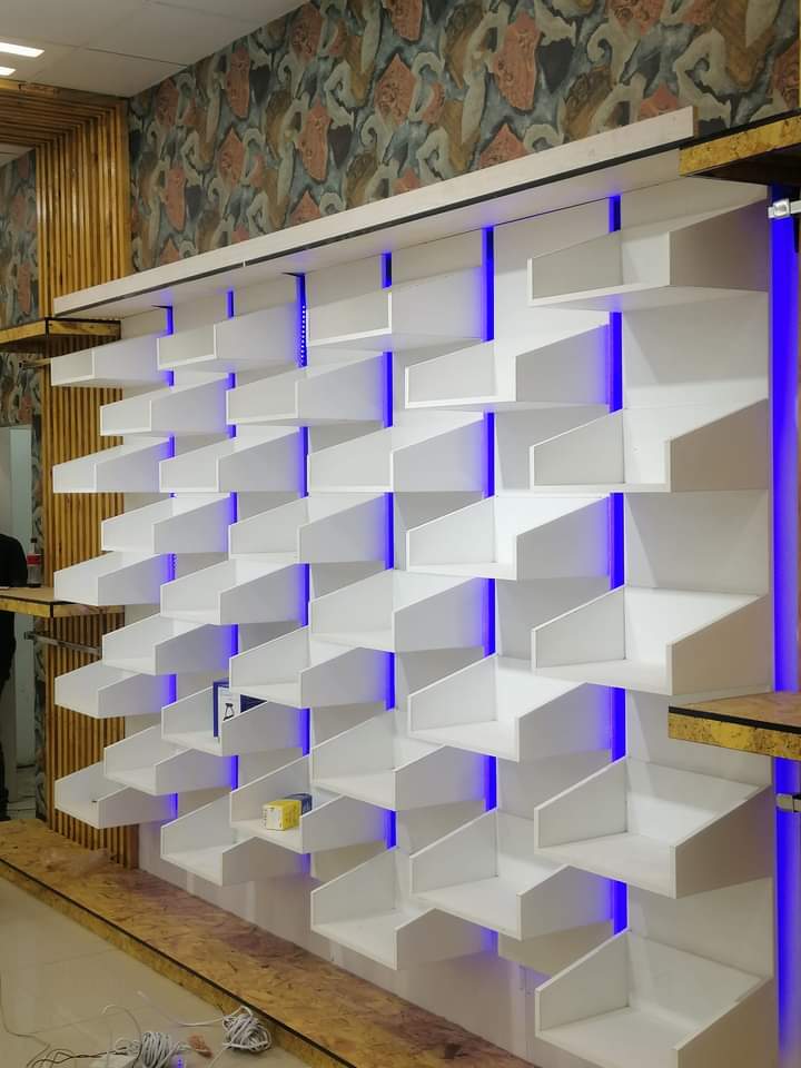 Display shelving with LED